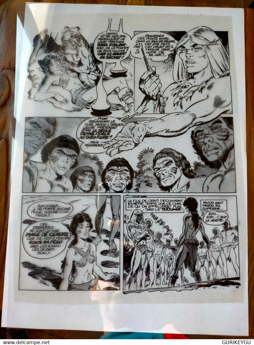 RARISSIME Pièce Unique Très Rare Film D' Impression Planche Plastique Du RAHAN 35 EO Page 47/65 NEUF 1983 TIGRE CHERET - Rahan