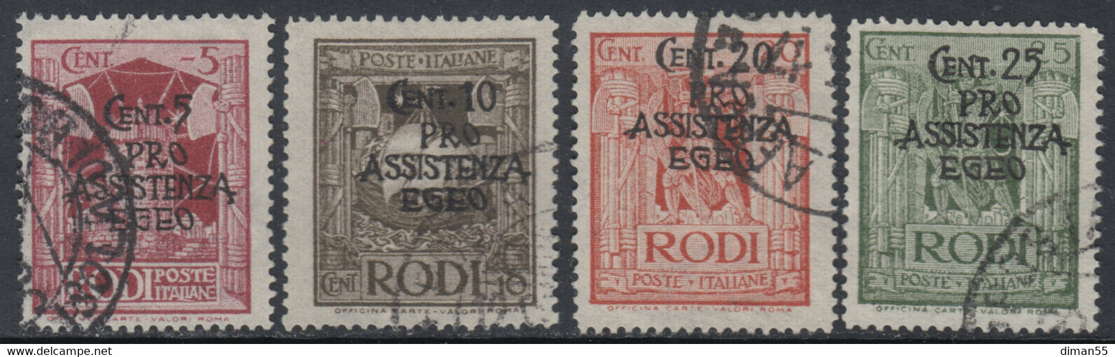 ITALY - EGEO OCC. TEDESCA  N.118-124 - Cat.150 Euro - Usati - Aegean (German Occ.)