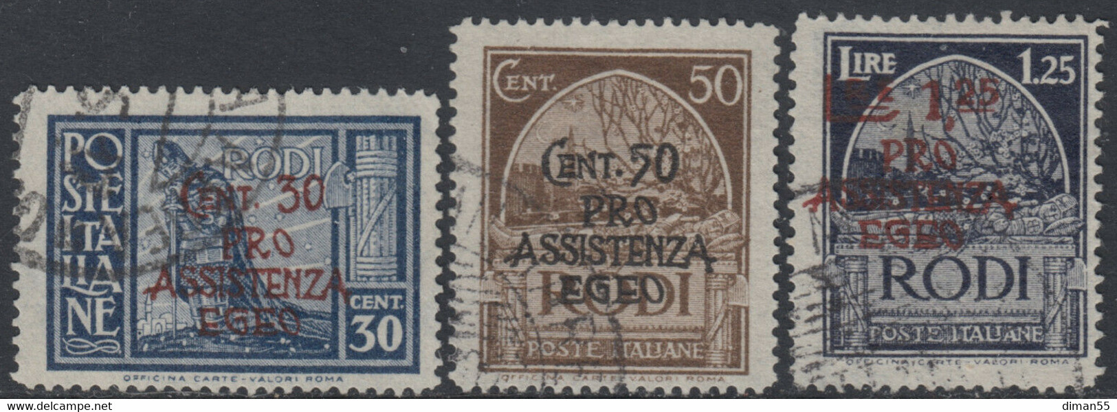 ITALY - EGEO OCC. TEDESCA  N.118-124 - Cat.150 Euro - Usati - Aegean (German Occ.)