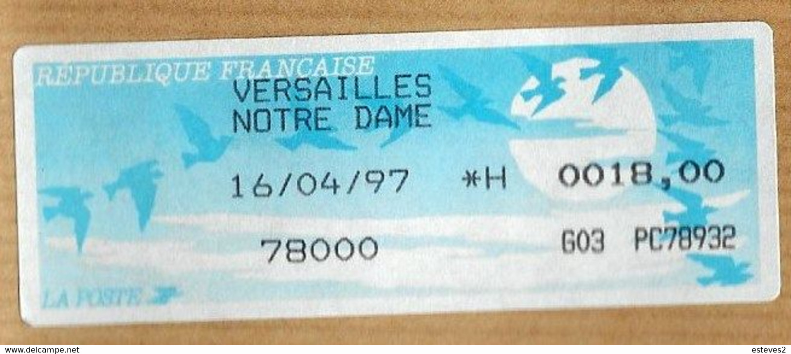 France , 1997 Label , Oiseaux De Jubert , Versailles Notre Dame , Pigeon - 1990 « Oiseaux De Jubert »