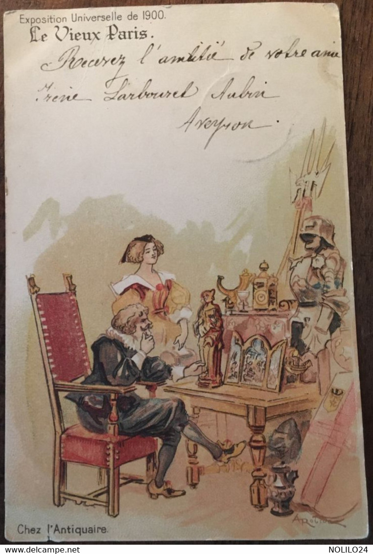 Cpa De 1903, Illustrateur, Signée Robida, Le Vieux Paris Exposition Universelle De 1900, Chez L'Antiquaire - Robida