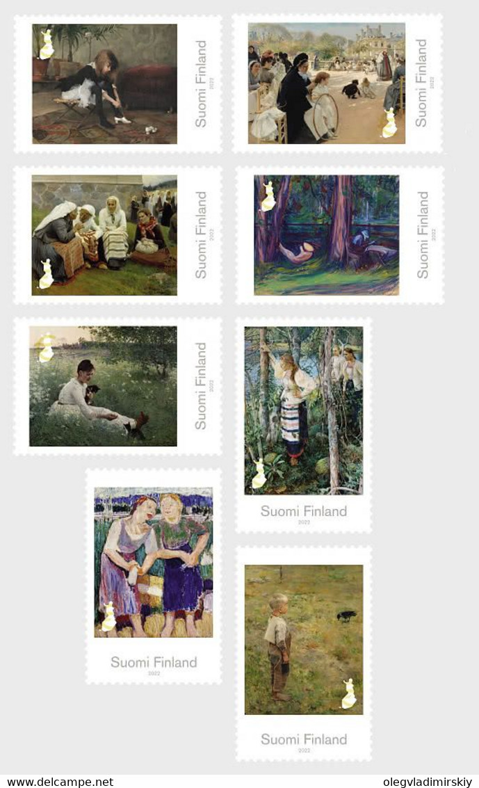 Finland 2022 Classic Finnish Paintings Set Of 8 Stamps Mint - Unused Stamps