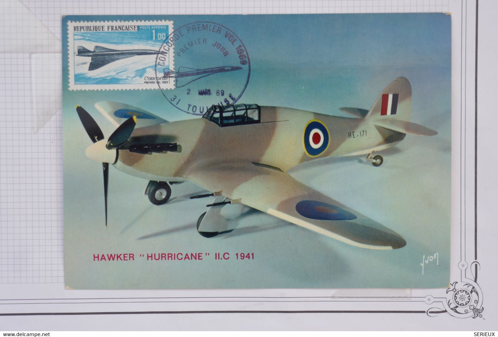 AH8 FRANCE  BELLE CARTE FDC 1969  PAR 1ER VOL CONCORDE ++A VOIR+HURRICANE ++AFF. PLAISANT - 1960-.... Covers & Documents