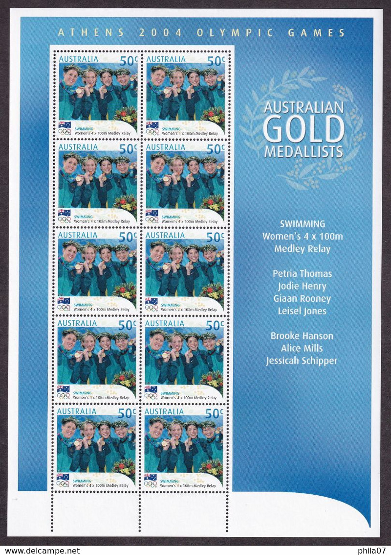 AUSTRALIA 2004 - Olympic Games Athens Complete Series In Sheets, MNH / As Is On Scans - Mint Stamps