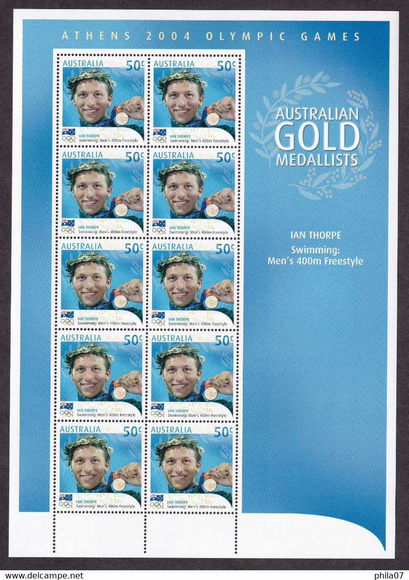 AUSTRALIA 2004 - Olympic Games Athens complete series in sheets, MNH / as is on scans