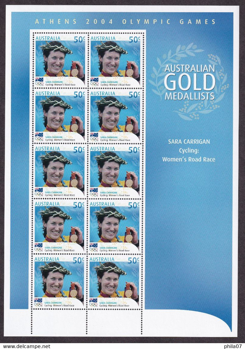 AUSTRALIA 2004 - Olympic Games Athens complete series in sheets, MNH / as is on scans