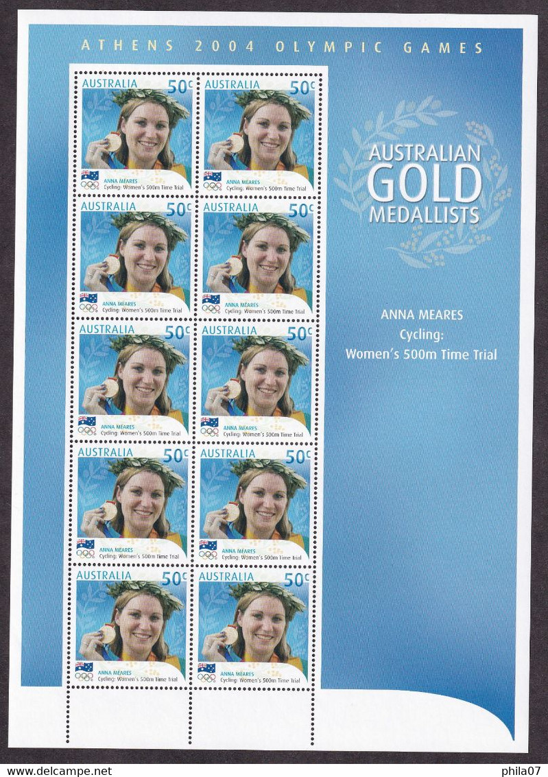 AUSTRALIA 2004 - Olympic Games Athens complete series in sheets, MNH / as is on scans