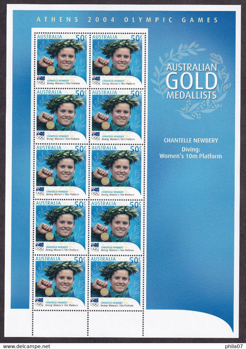 AUSTRALIA 2004 - Olympic Games Athens complete series in sheets, MNH / as is on scans