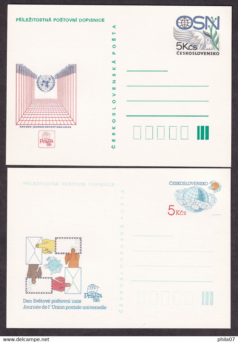 CZECHOSLOVAKIA - Lot Of 5 Unused Stationery With Nice Illustrations / As Is On Scans - Lettres & Documents