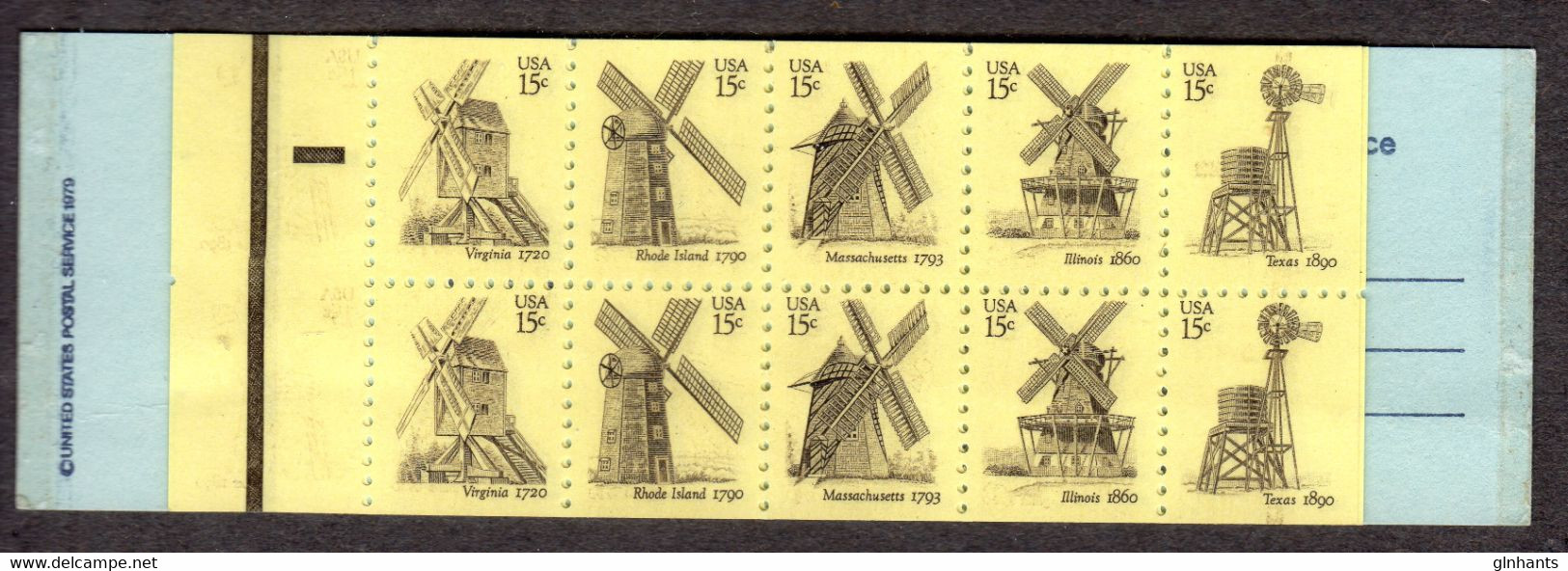 UNITED STATES USA - 1980 WINDMILLS $3 BOOKLET COMPLETE FINE MINT SG SB107 - 1941-80