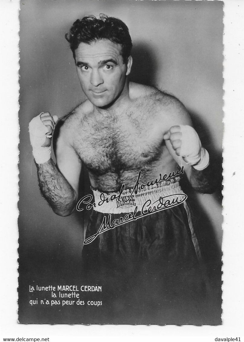 SPORT  BOXE   CARTE   PHOTO   MARCEL CERDAN  TRES  BON ETAT ..... - Sonstige & Ohne Zuordnung