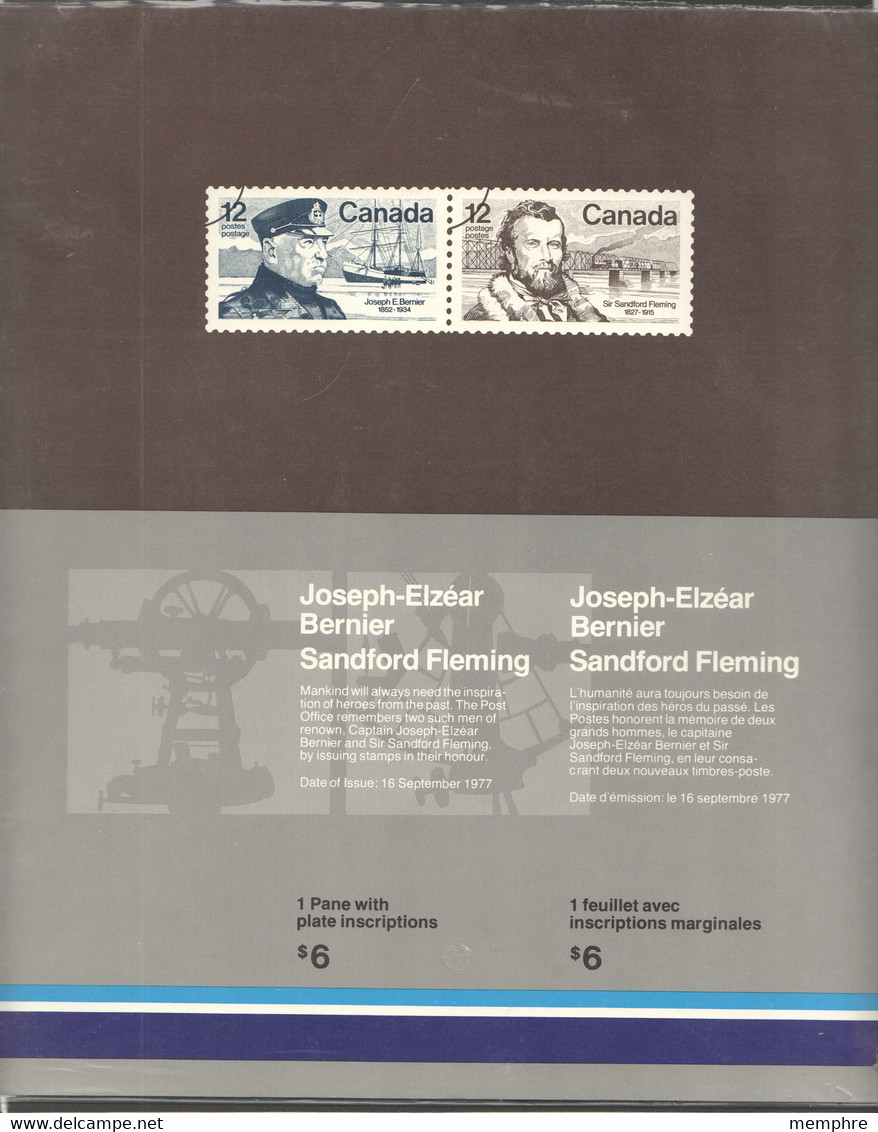 1977  Fleming, Bernier  Sc 738-9   Full Sheet Of 50 MNH In Unoponed Package - Feuilles Complètes Et Multiples