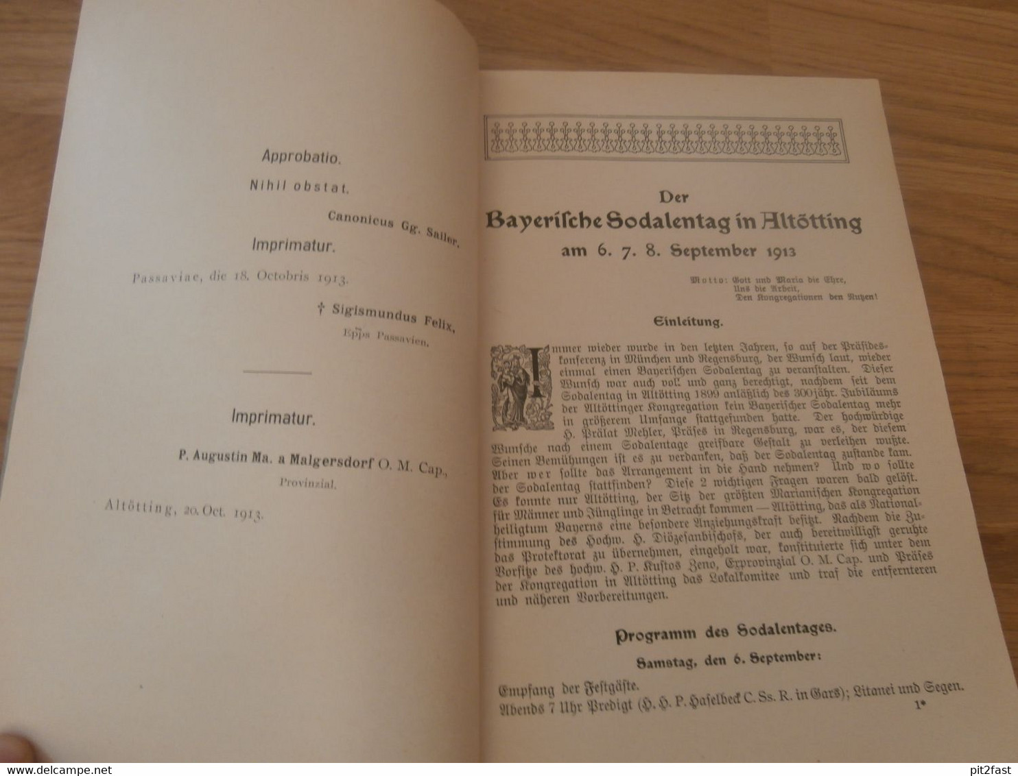 Der Bayerische Soldatentag In Altötting ,1913 , Festbericht , Bayern , Malgersdorf , Felldorf , Passau , Kirche , Soldat - Rarità