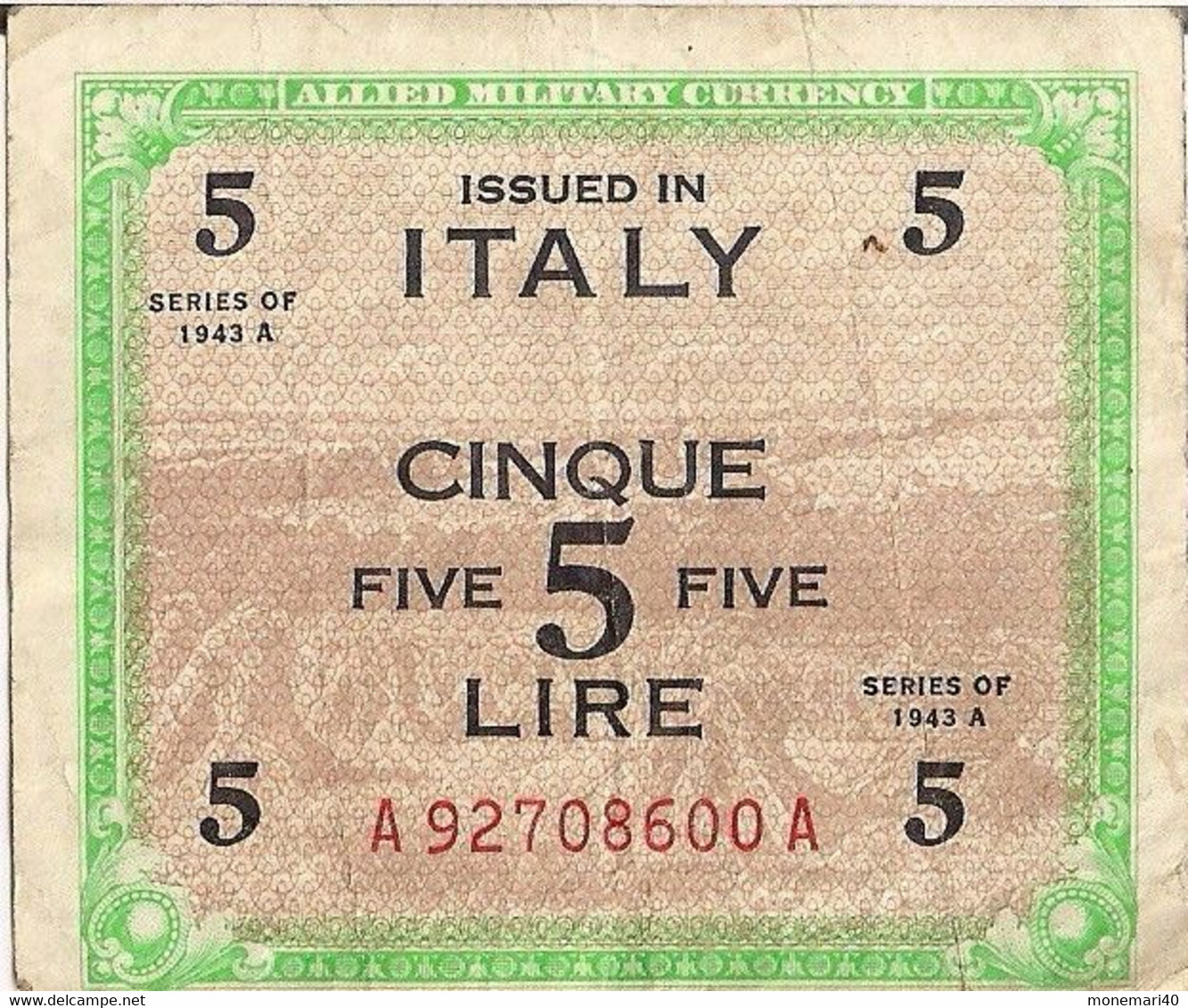 ITALIE 10 LIRE - 1943. - 2. WK - Alliierte Besatzung