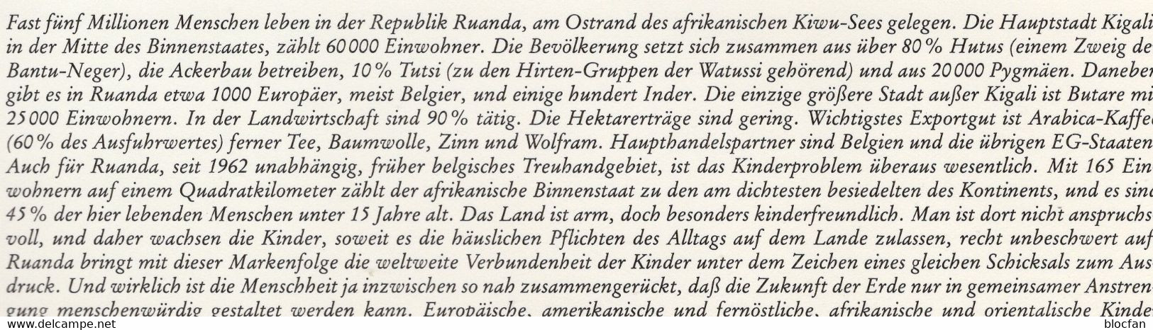 UN-Jahr Des Kindes 1979 Ruanda 992/9+Block 86 ** 16€ Kindergesichter Der Welt Hoja Ss Bloc M/s Childrens Sheet Bf UNICEF - Verzamelingen