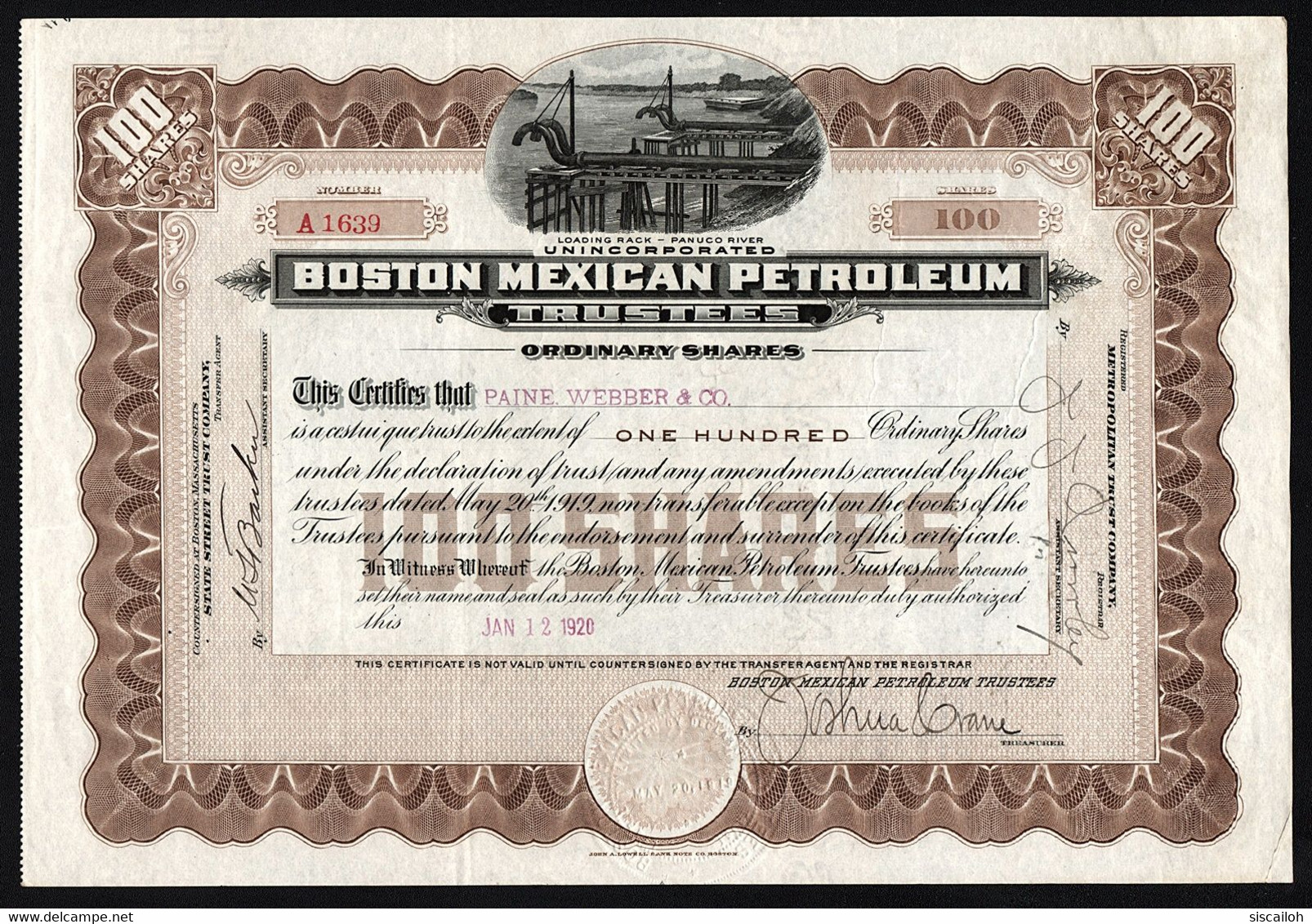 1920 Boston Mexican Petroleum Trustees - Panuco River - Erdöl