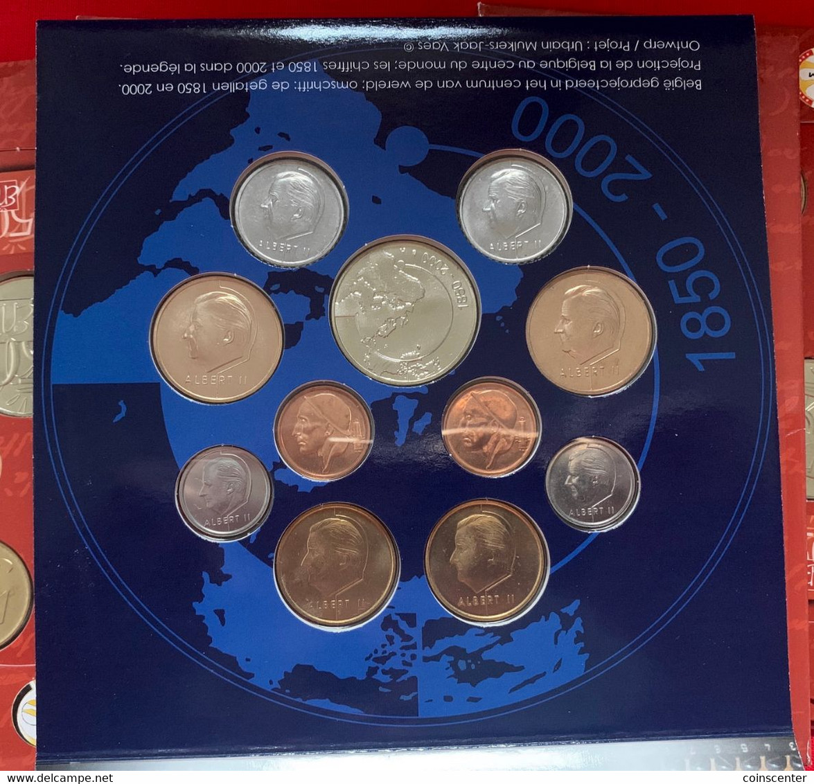 Belgium 2000 10 Coins Mint Set (+ Token) "Belgian Bank" BU - FDC, BU, Proofs & Presentation Cases