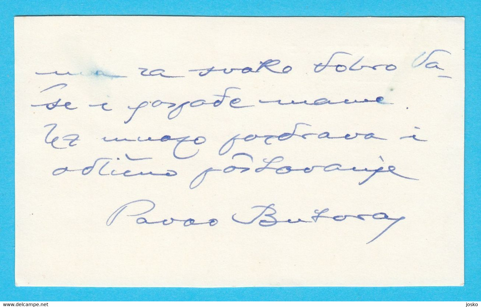 PAVAO BUTORAC (Bishop Of Dubrovnik - Croatia) HANDWRITEN AND SIGNED - ORIGINAL AUTOGRAPH From 1959. Y. - Personnages Historiques