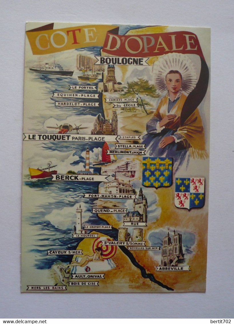 Cpsm 150 X 105  - COTE D'OPALE - TOUTES LES VILLES DU BORD DE MER DE BOULOGNE A MERS LES BAINS - Nord-Pas-de-Calais