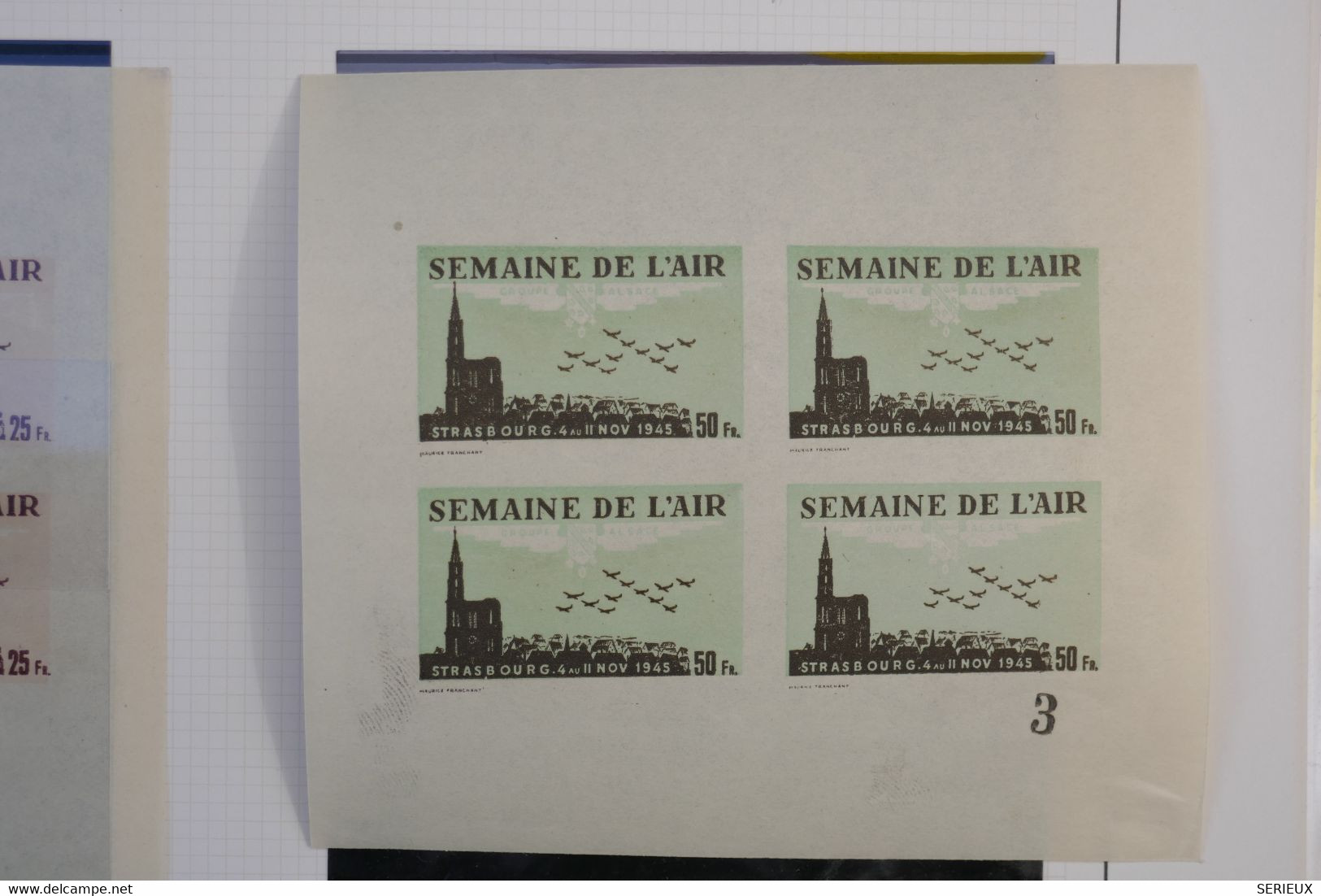 C1 FRANCE BEAU BLOC NEUF NON DENTELé 4 .11.1945 SEMAINE DE L AIR STRASBOURG 50 FR+ NUMEROTé+ +PAS COURANT ++++ - Autres & Non Classés