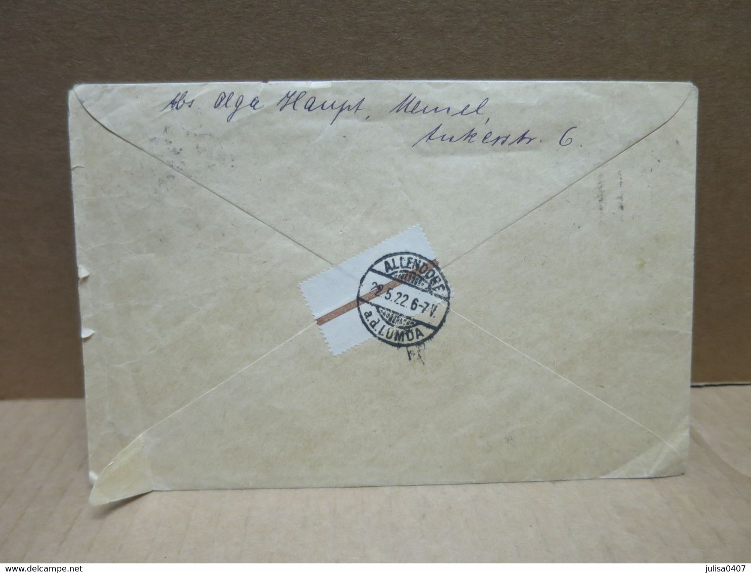 MEMEL Enveloppe Recommandée Oblitérée Vers Allendorf 1922 - Lettres & Documents