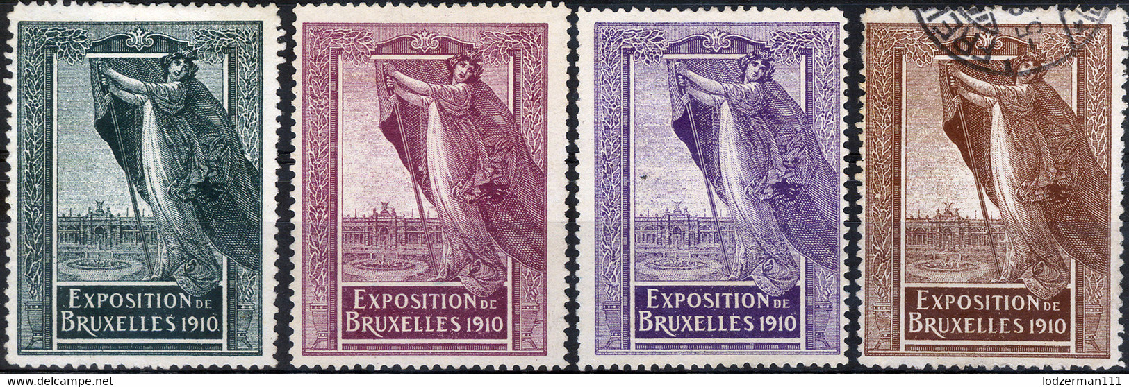 EXPO Brussels 1910 - 4 Vignettes (MNG-U) - Autres & Non Classés