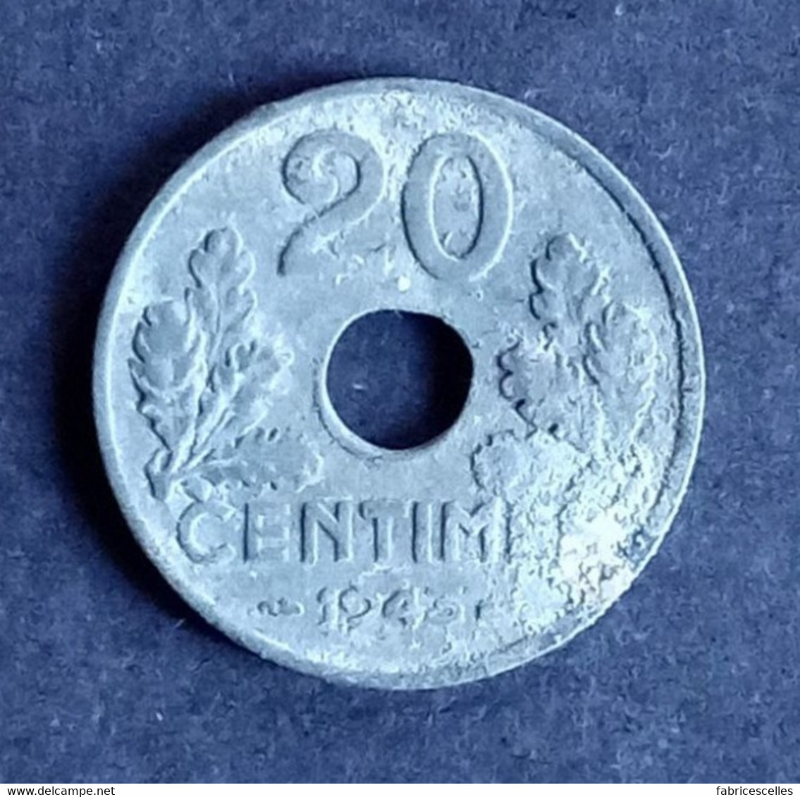 20 Centimes état Français type 20: 1943