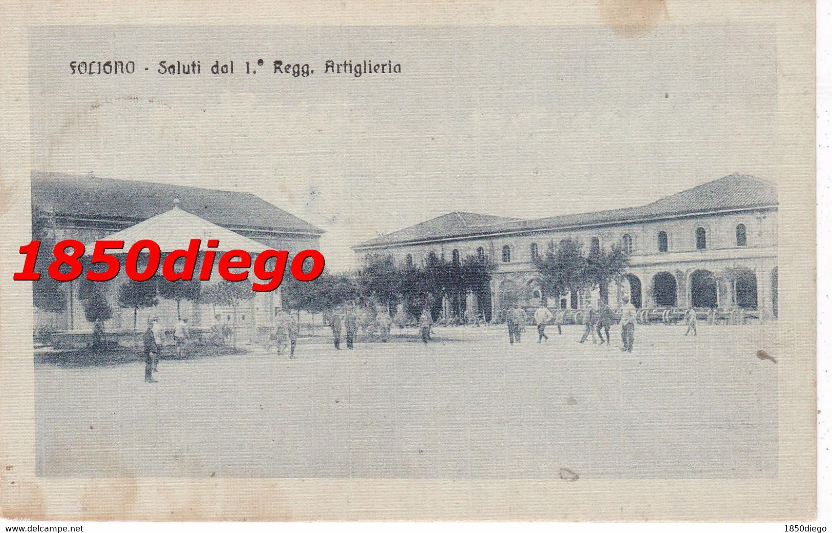 FOLIGNO - SALUTI DAL 1° REGG. ARTIGLIERIA F/PICCOLO VIAGGIATA ANIMAZIONE - Foligno