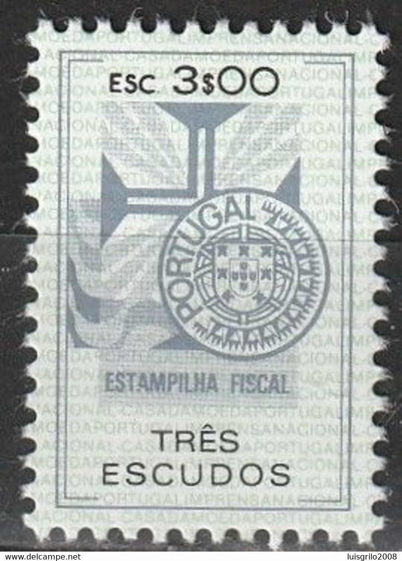 Fiscal/ Revenue, Portugal - Estampilha Fiscal, Série De 1990 -|- 3$00 - MNH** - Unused Stamps