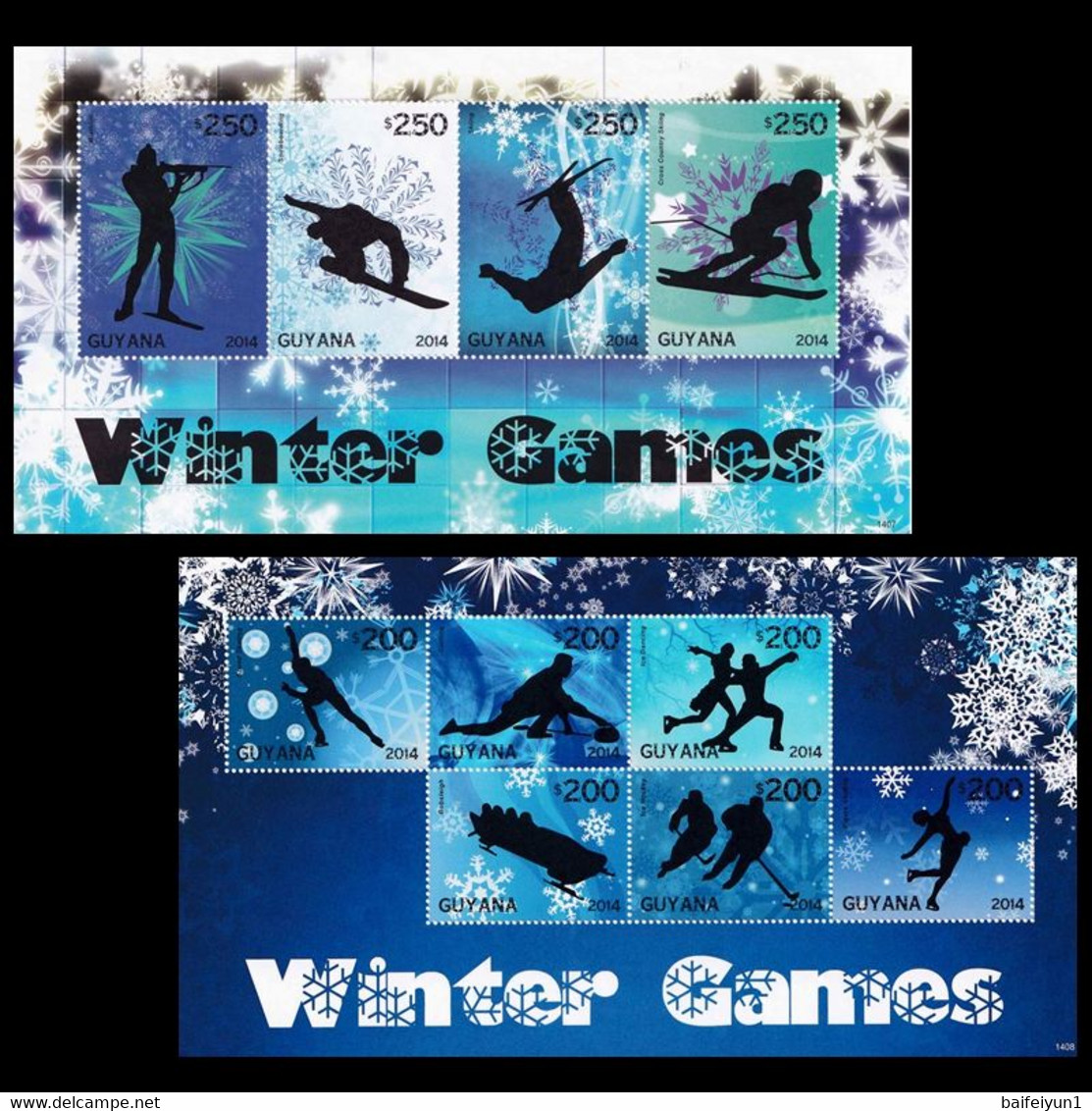 Guyana 2014 The Sochi 2014 Winter Olympics Game Stamps Sheetlets - Winter 2014: Sotchi