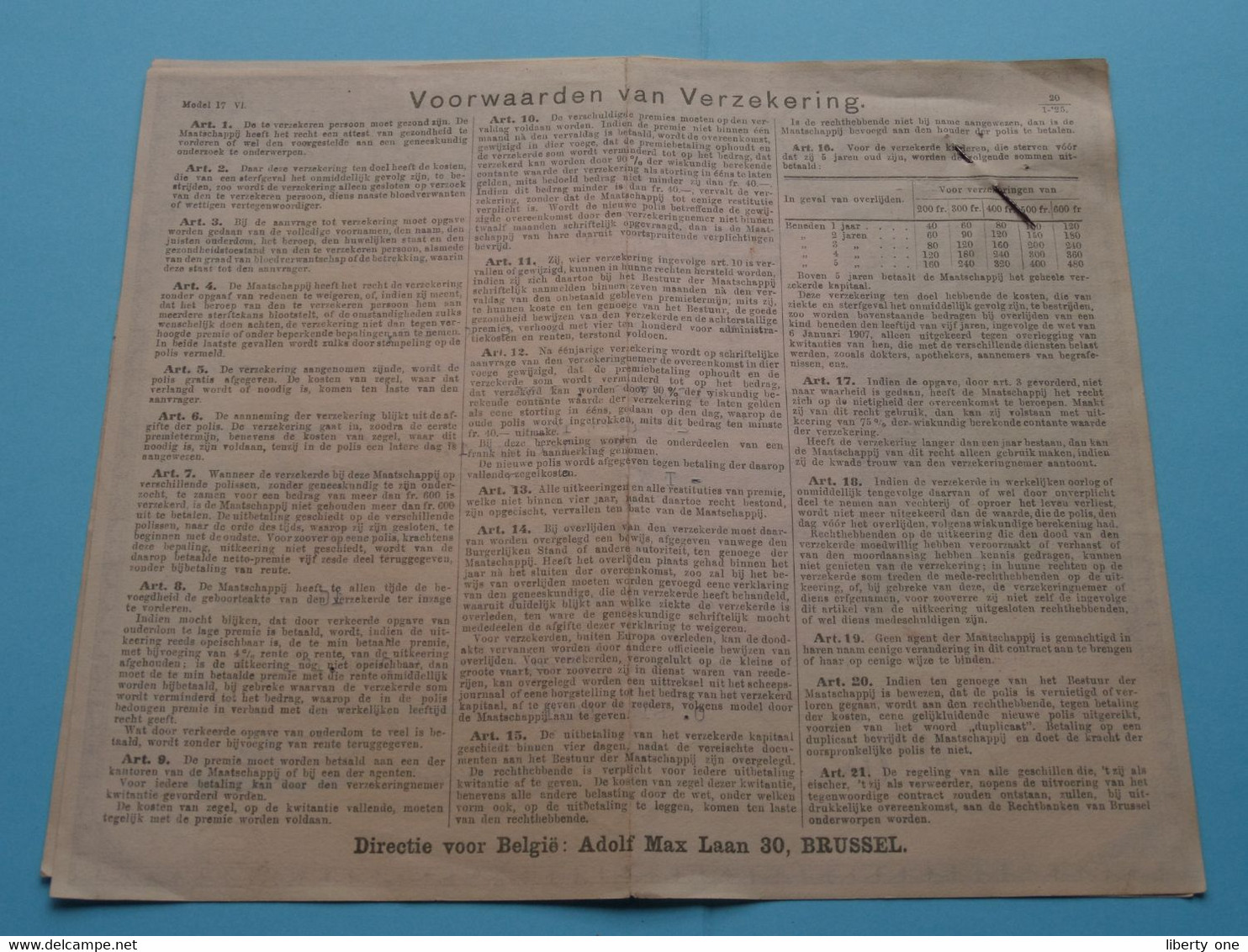 De Levensverzekering Maatschappij UTRECHT Afd. België ( F. Buyle Geb. 1913 > Ijskelderstr. Gent ) 1928 ( Zie Foto's ) ! - Bank & Versicherung