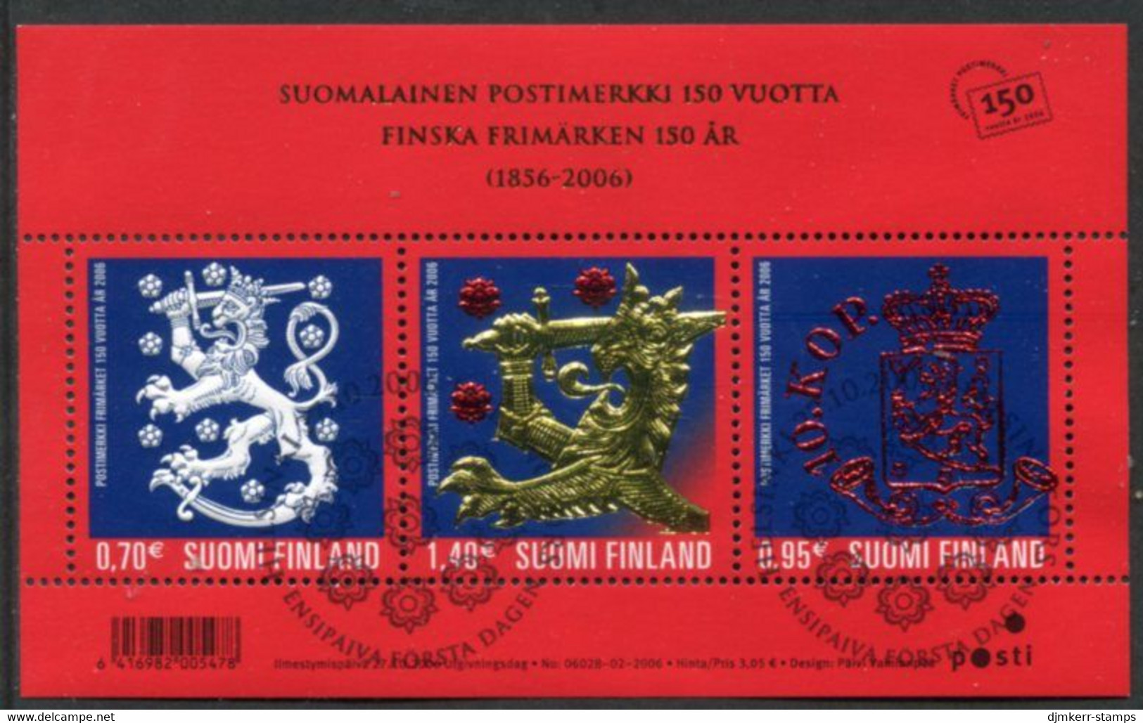 FINLAND 2006 150th Anniversary Of Finnish Stamps Block Used  Michel  Block 41 - Used Stamps