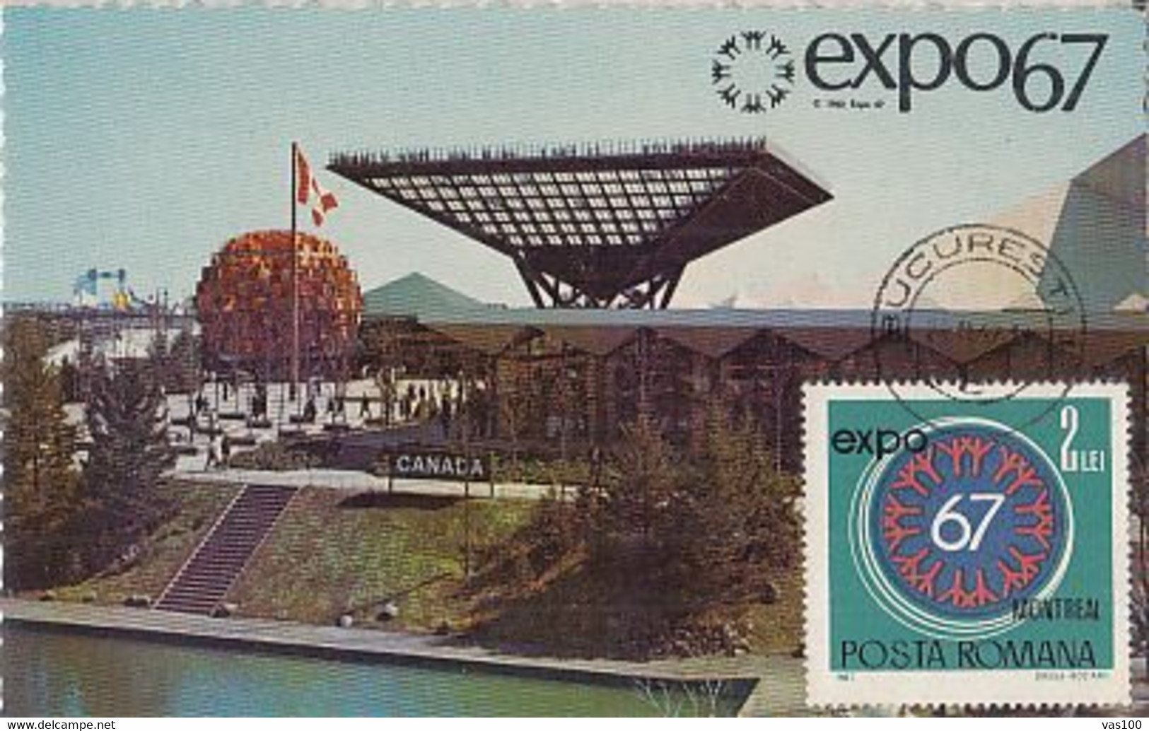 UNIVERSAL EXHIBITIONS, MONTREAL'67, CANADA PAVILION, SPECIAL POSTCARD, 1967, ROMANIA - 1967 – Montreal (Kanada)