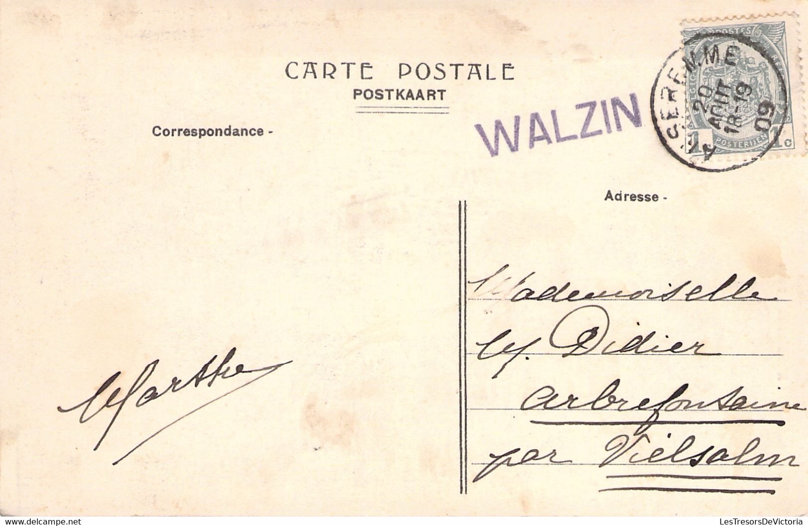 CPA Walzin Avec Griffe Linéaire Mauve WALZIN - 1909 - Langstempel