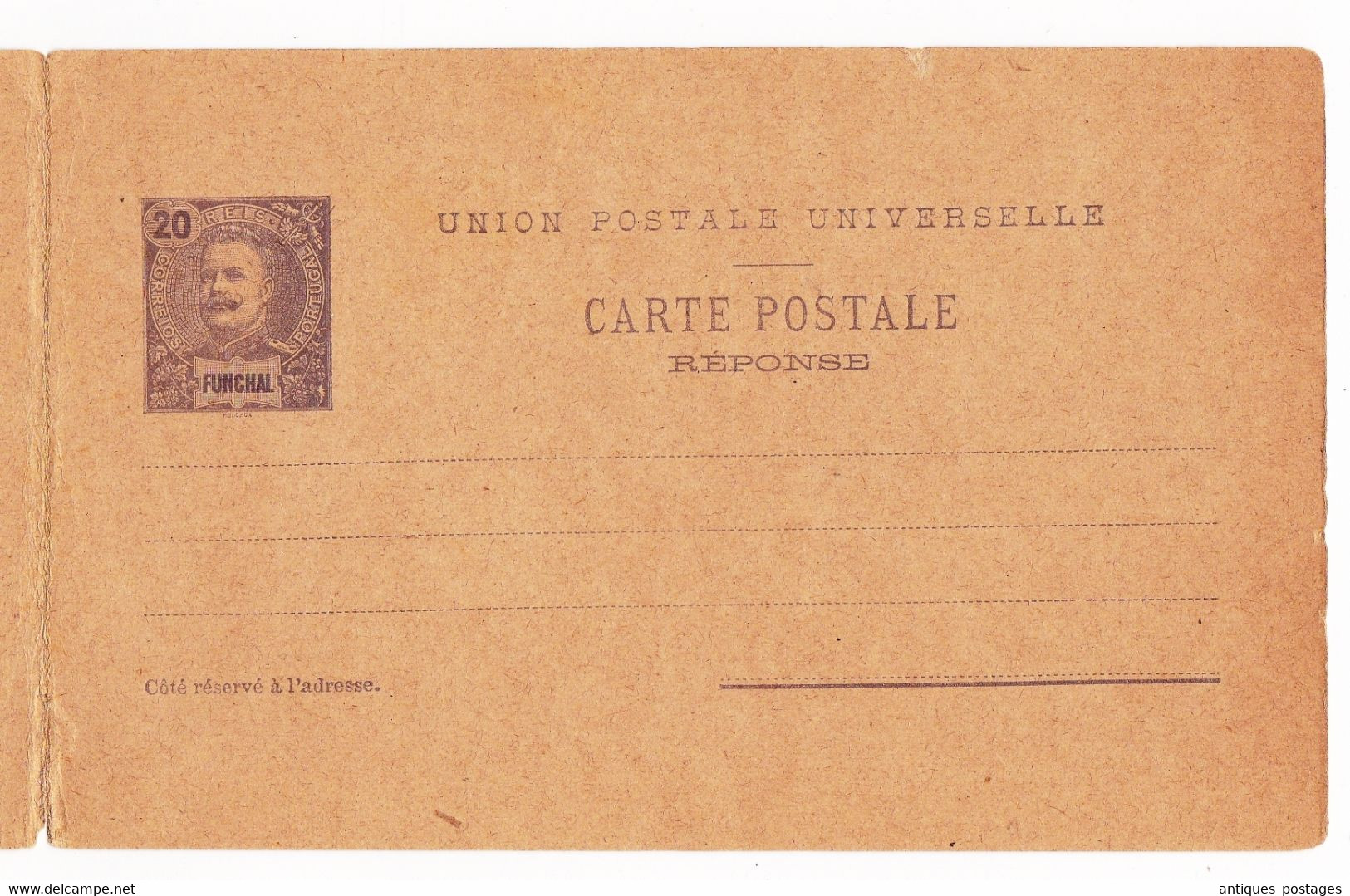 Entier Postal 1907 Funchal Madeira Portugal Maarssen Pays Bas Holland Nederland
