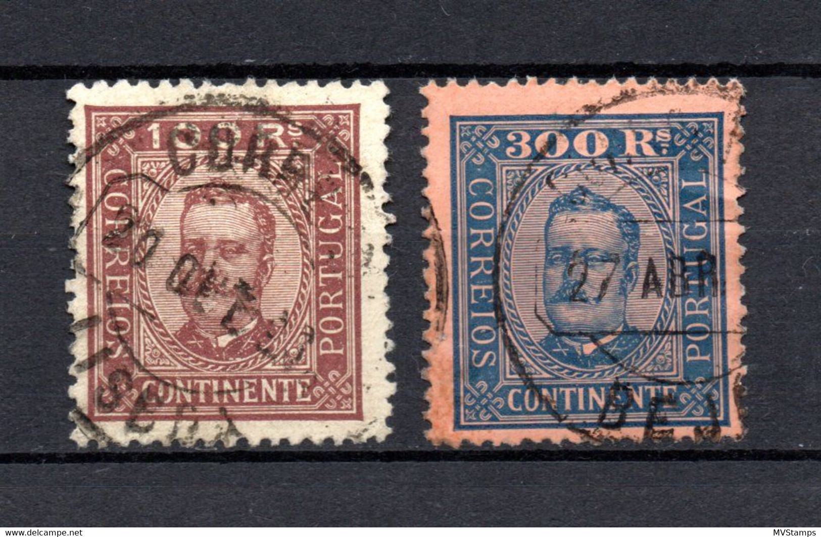 Portugal 1892 King Carlos I Stamps (Michel 74 And 77) Nice Used - Nuovi