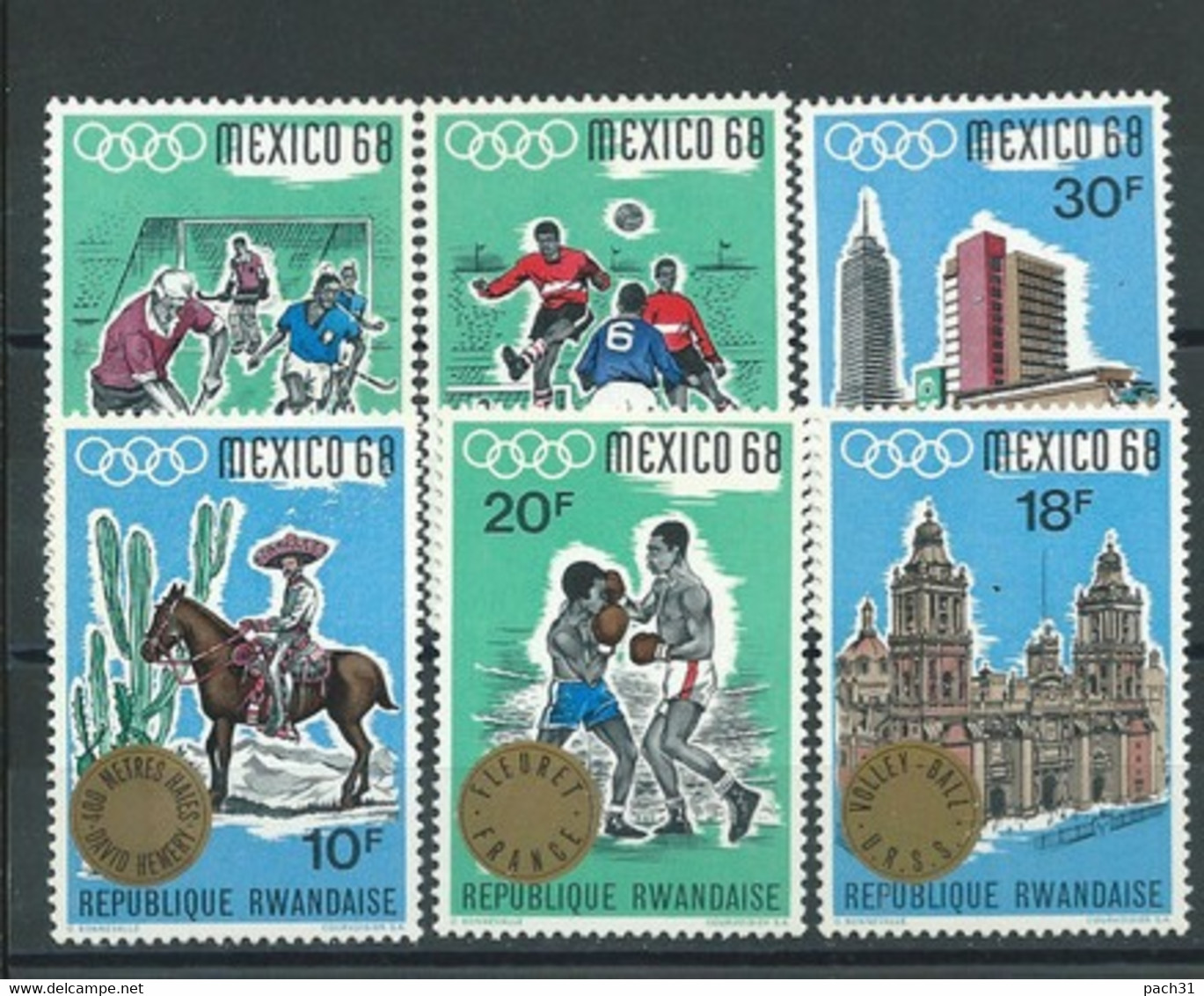 Rwanda  Timbres  Neufs  J.O. Mexico 68 - Verzamelingen