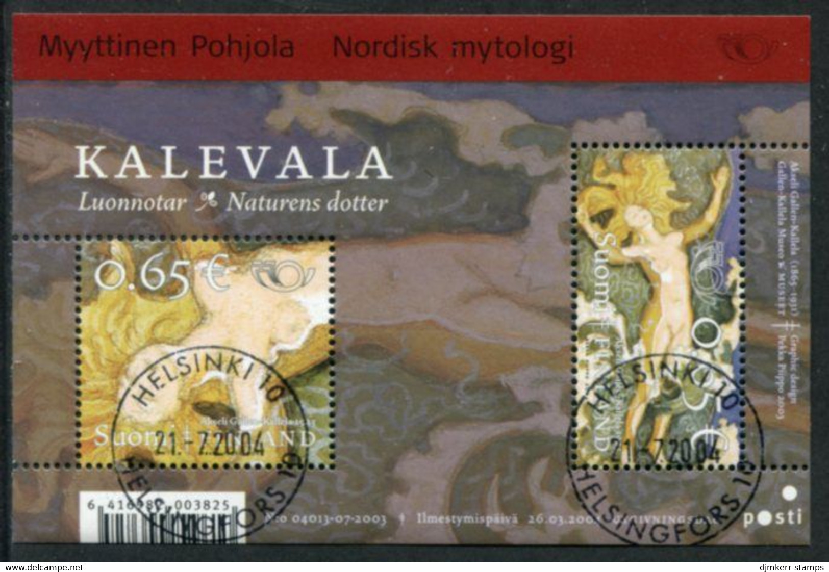 FINLAND 2004 Nordic Mythology Block Used.  Michel  Block 33 - Oblitérés