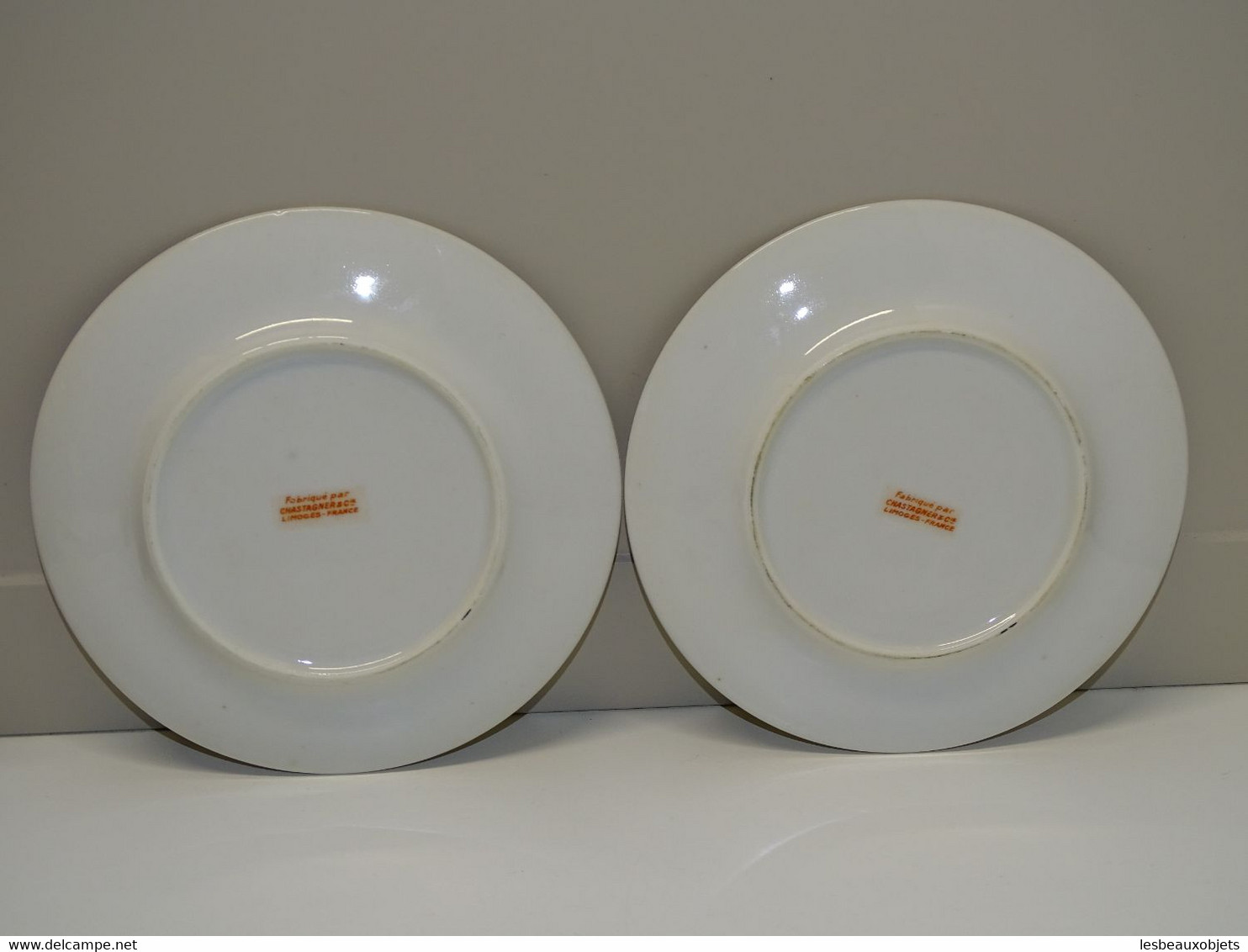 * 2 PETITES ASSIETTES PORCELAINE CHASTAGNER LIMOGES Déco D'enfants Chiens 1930  E - Limoges (FRA)