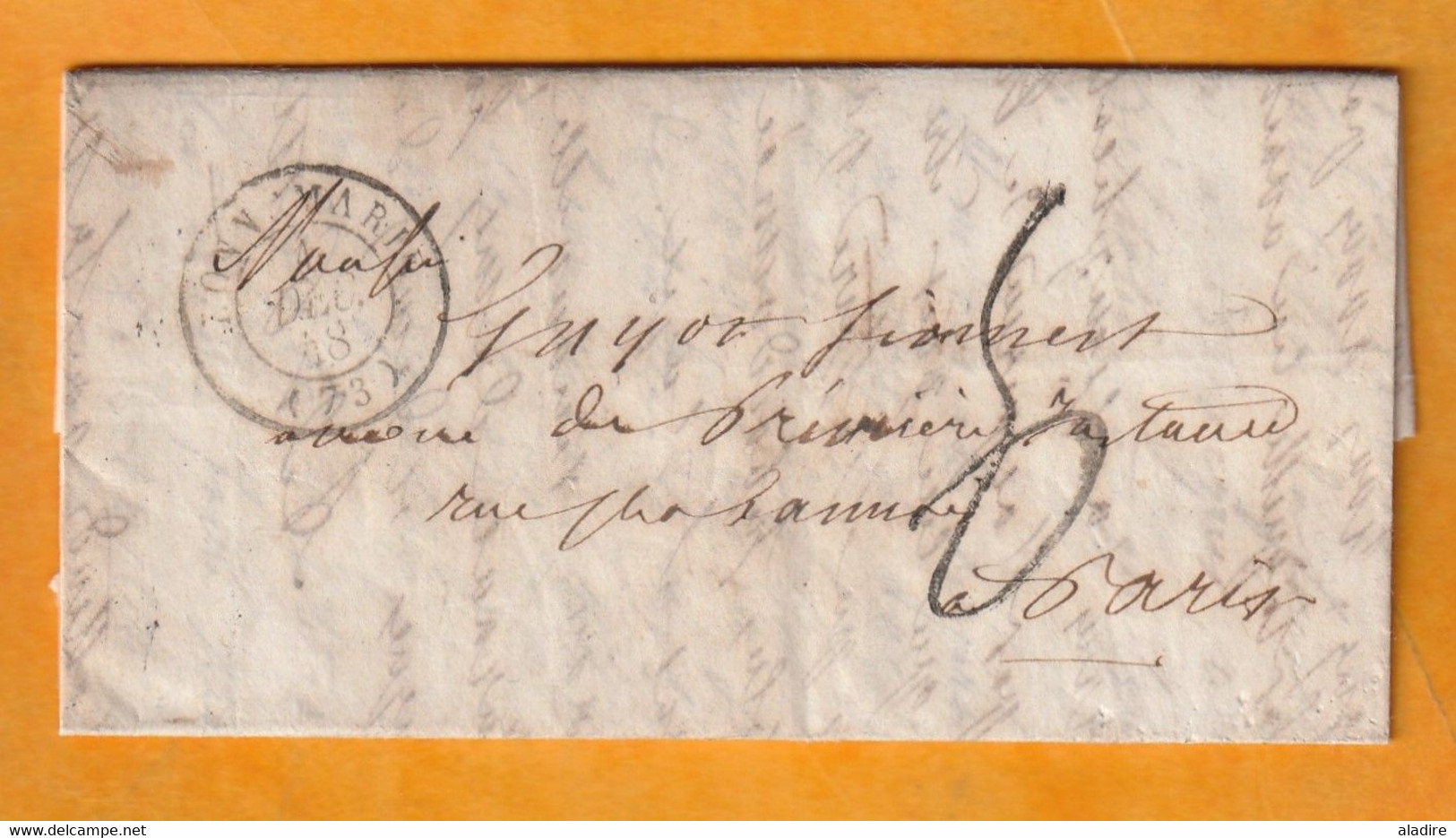 1848 - Lettre Pliée Avec Correspondance De 3 Pages De Dammarie ?, Seine Et Marne  Vers Paris - Taxe 3 - Cad D'arrivée - 1801-1848: Vorläufer XIX