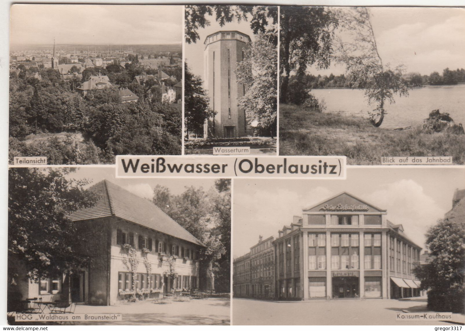 B2133) WEIßWASSER - Oberlausitz - HOG Waldhaus - Wasserturm - Jahnbad Konsum Kaufhaus ALT 25.11.1964 - Weisswasser (Oberlausitz)