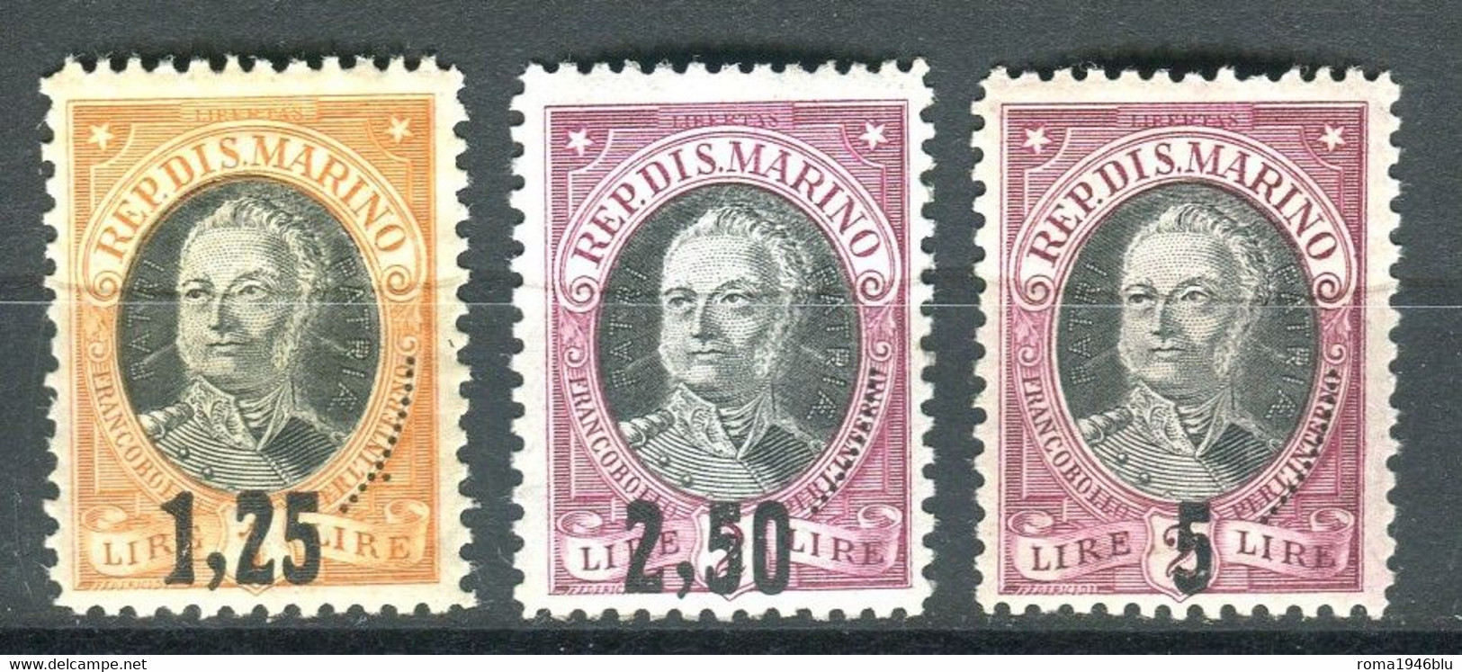 SAN MARINO 1927 ONOFRI SOP.TI ** MNH CENTRATO - Neufs