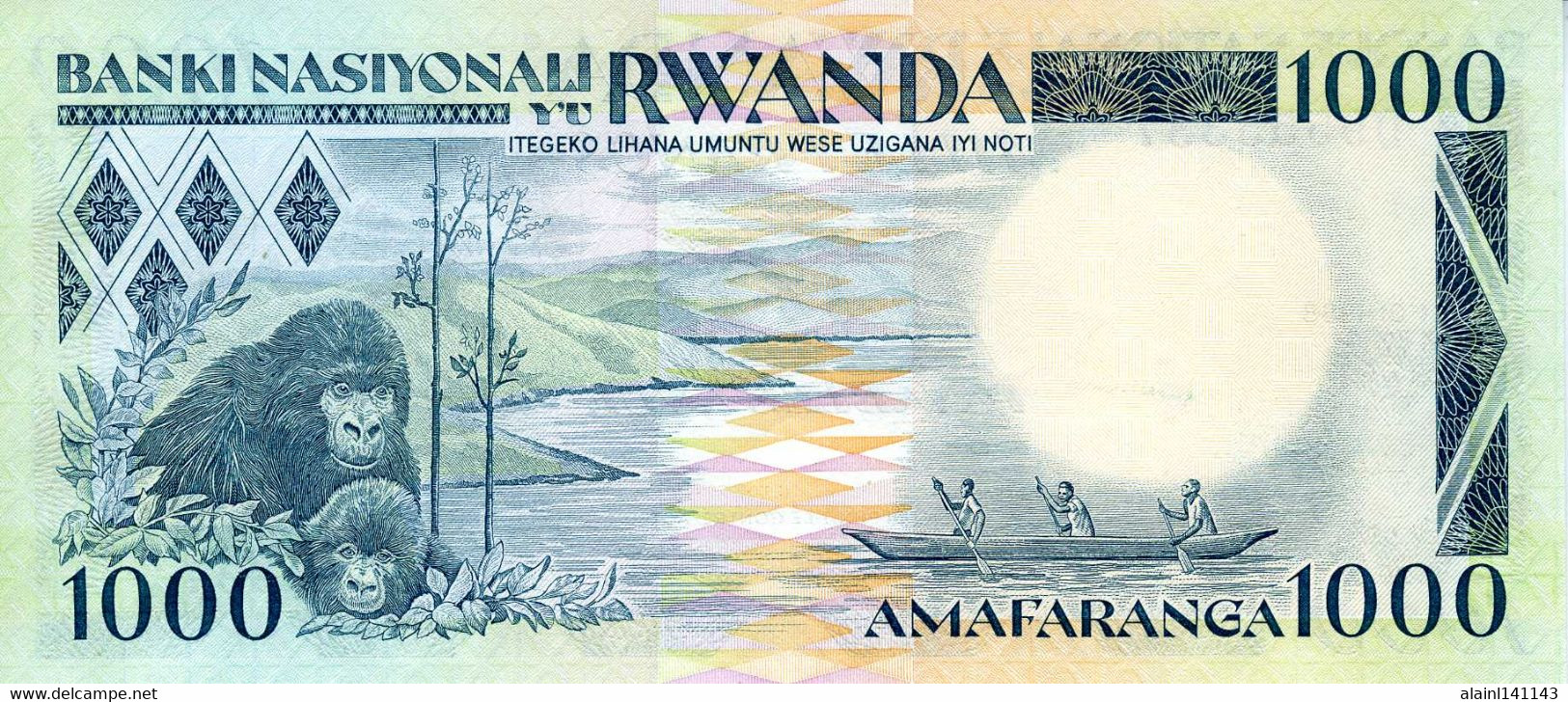 RWANDA - 1.000 Francs 01-01-1988 - Série D 9555337 - P.021a - UNC - Rwanda