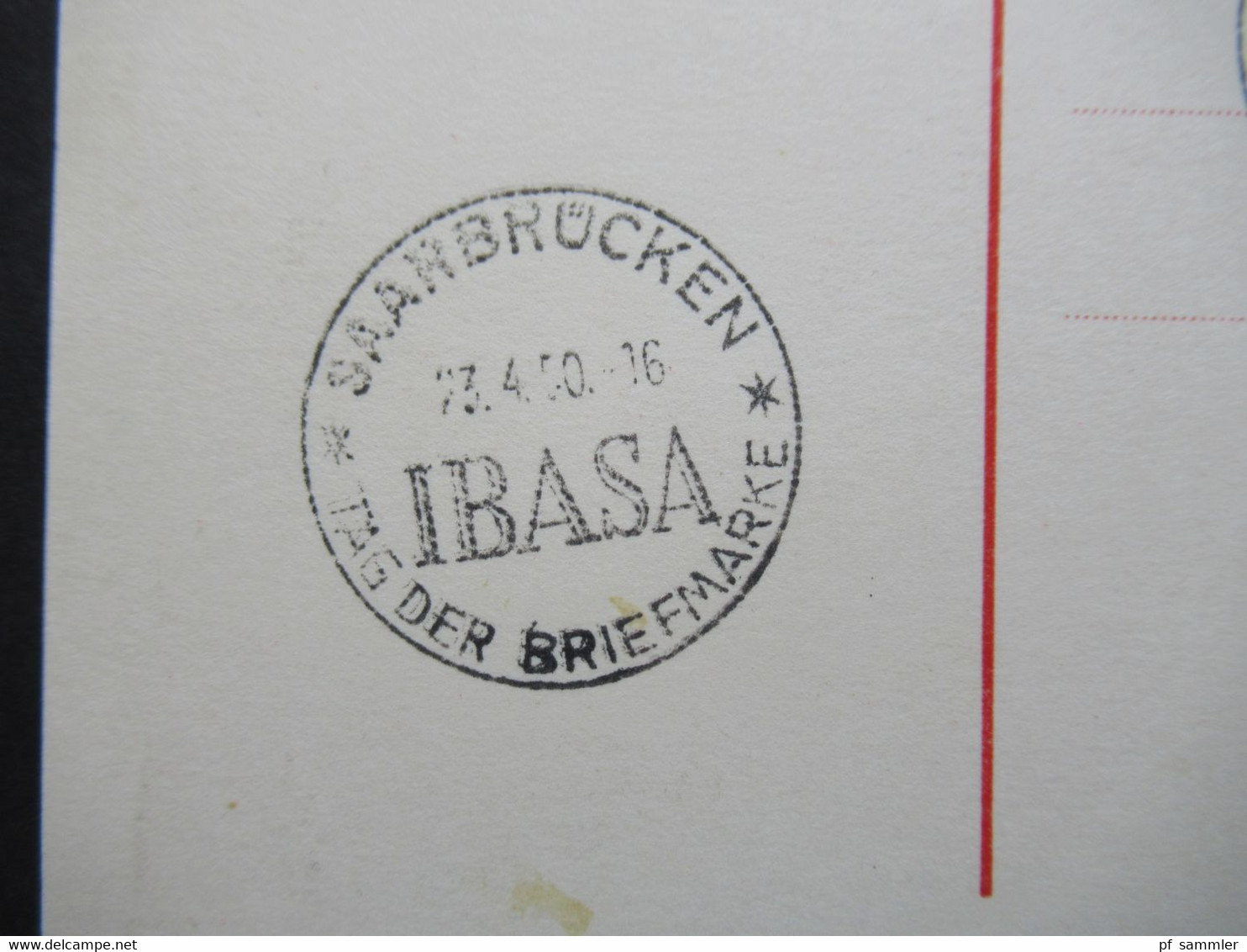 Saarland 1950 IBASA Maximumkarte / Sonderstempel / FDC Nr. 291 Katalogwert 350€ Tag Der Briefmarke - Covers & Documents