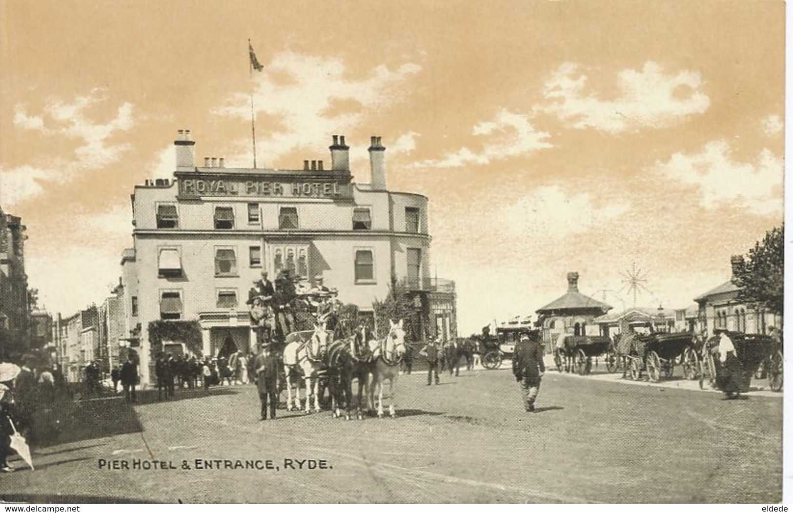 Pier Hotel And Entrance Ryde  Wight Island  Coach Dikligence  Attelage 4 Chevaux - Autres & Non Classés