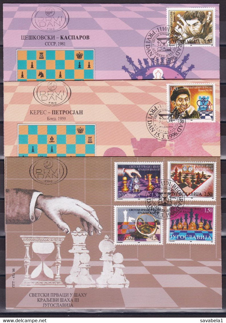 Yugoslavia 1996 World Chess Champions FDC - Covers & Documents