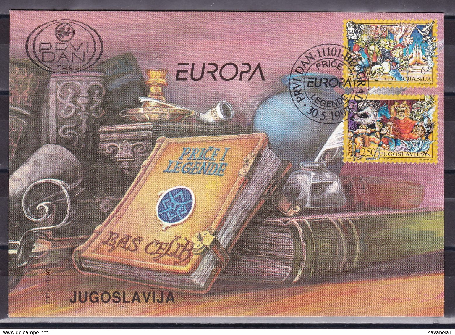 Yugoslavia 1997 Europa CEPT FDC - Brieven En Documenten