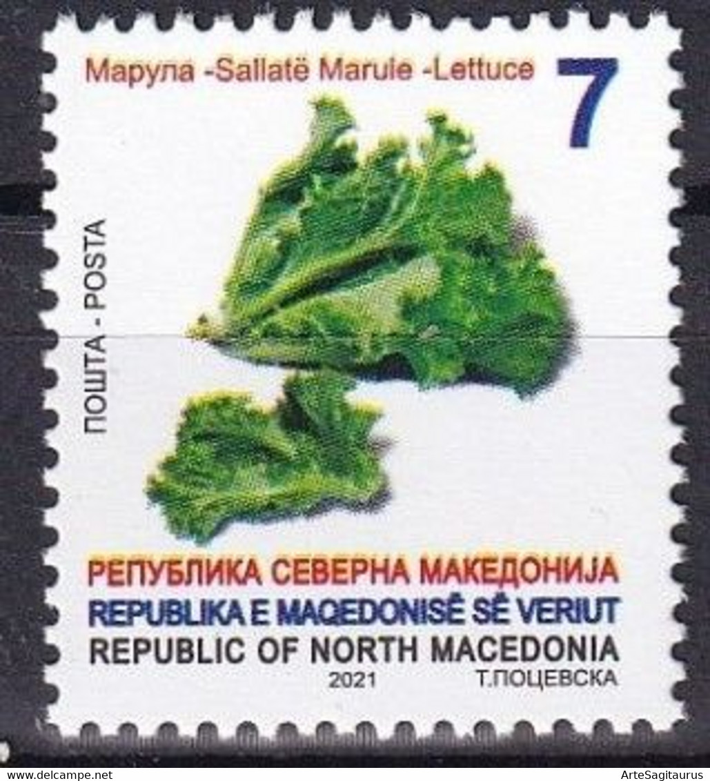 NORTH MACEDONIA, 2021, STAMPS, MICHEL 960 - LETTUCE, Vegetables, Food, Plants + - Groenten