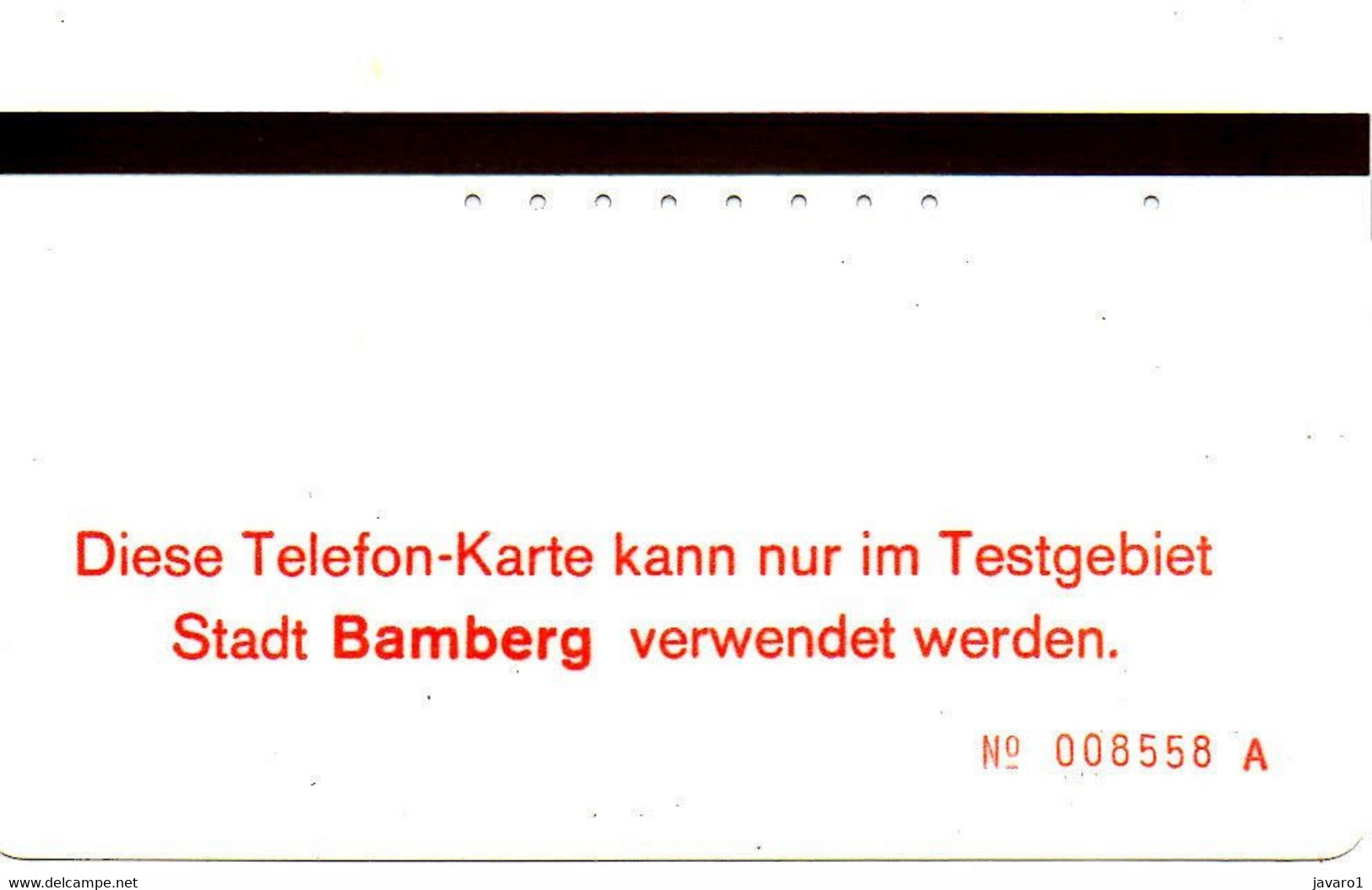 GERMANY : TB2 BAMBERG 5 U (paper) Compliment A-ctrl USED - Voorlopers