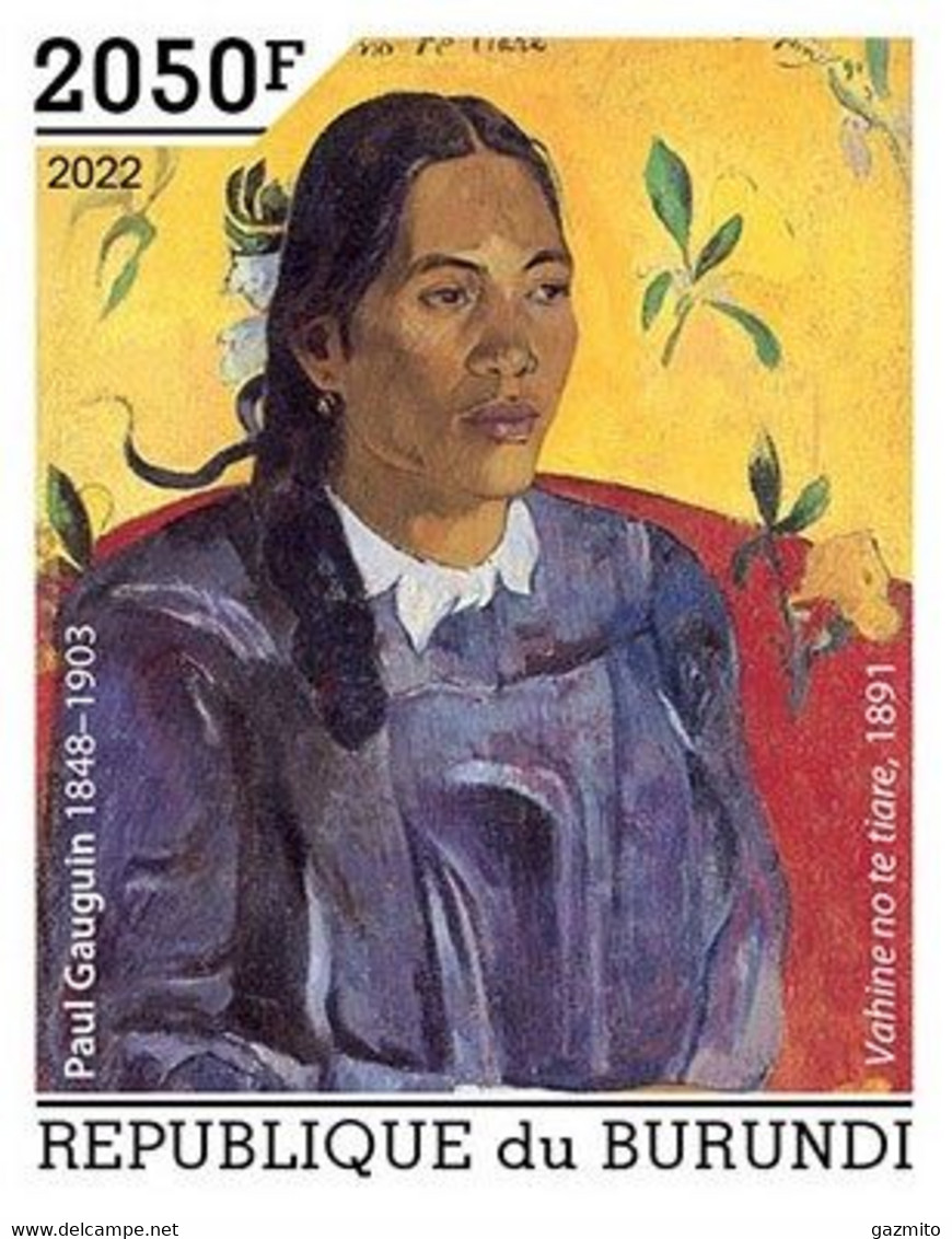 Burundi 2022, Art, Gauguin, 1val IMPERFORATED - Unused Stamps